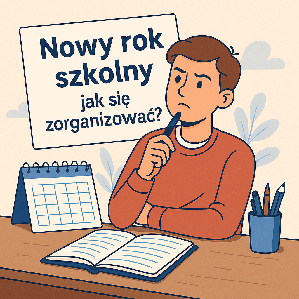 Uczeń planujący nowy rok szkolny